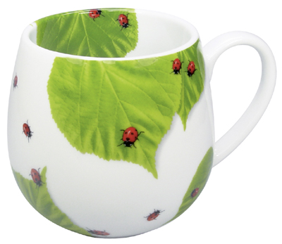 Ladybird on leaves - snuggle mug