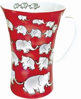 Chain of elephants - red - mega mug