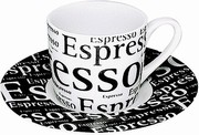 Writting on white - espresso