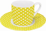 Polka dots yellow - expresso