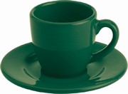 Espresso set/Tmav� zelen� - ��lek a pod��lek
