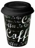 Coffee to go/Black - hrnek se silikonov�m v��kem