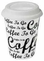 Coffee to go/White - hrnek se silikonov�m v��kem