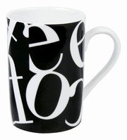 Script white on black - mug